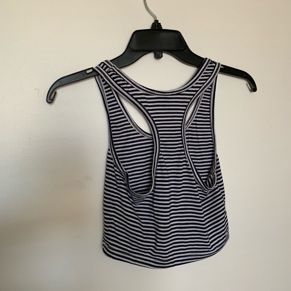 Nollie Black & White Striped Racerback Crop Top Size Medium - Picture 2 of 3